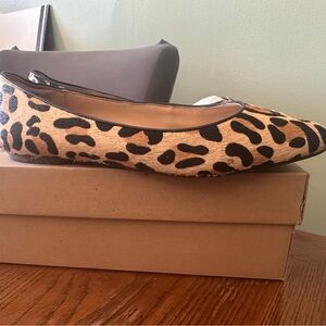 Brown and Black Leopard Print Flats with Pointed Toe